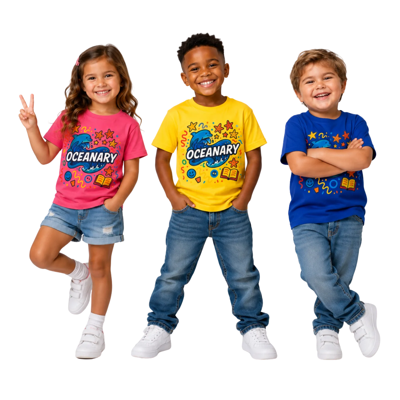 Kids wearing Oceanary clothing